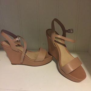 Worn once for prom! Nude wedges